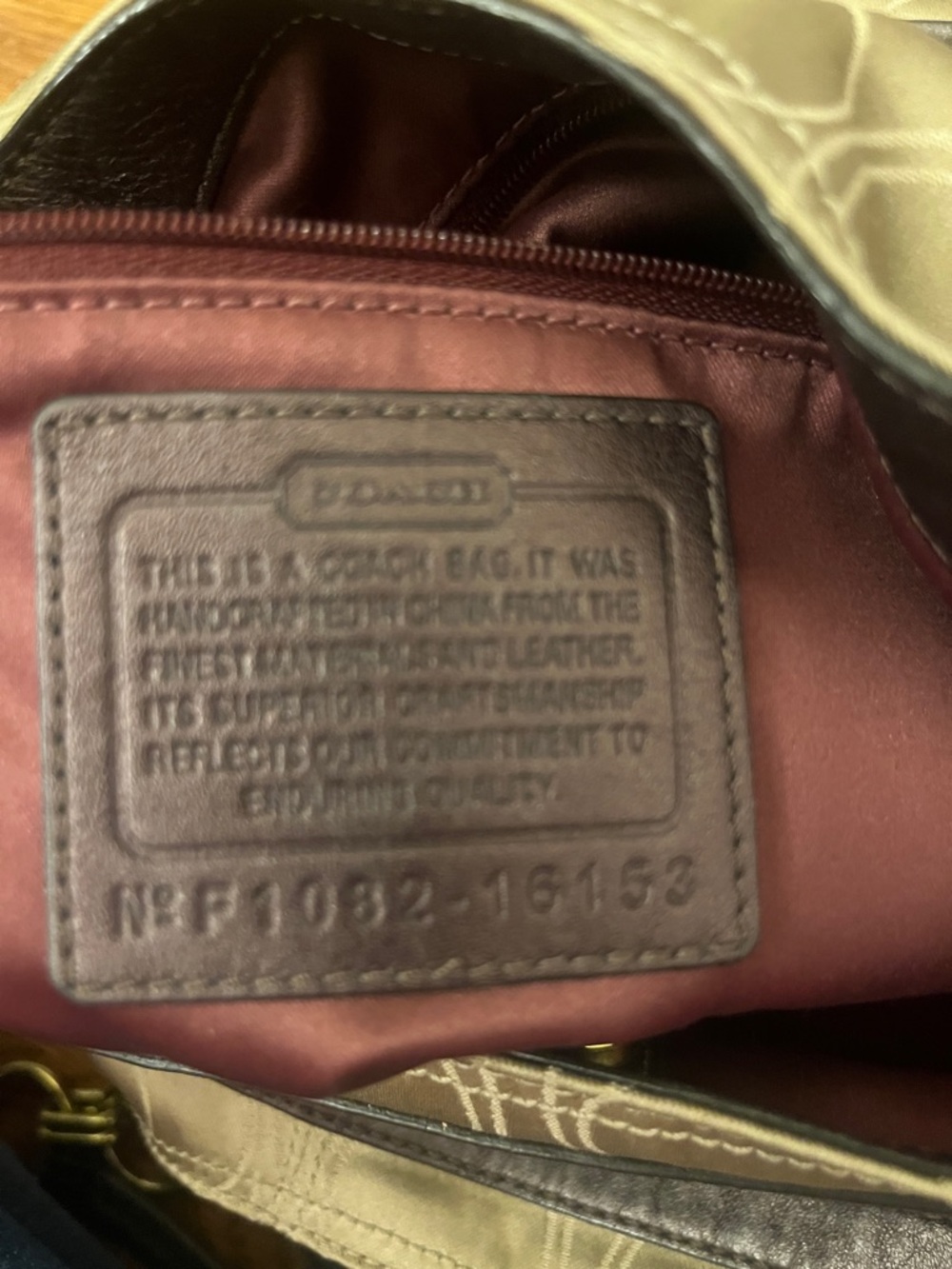 Coach Signature Beige and Brown Hobo Shoulder Bag 16153 - Picture 10 of 16